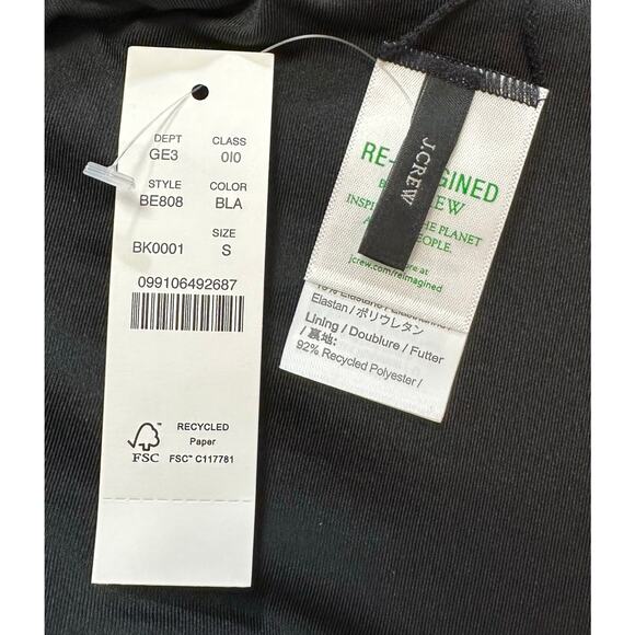 2/$15 NWT J. Crew Ribbed High-Rise Cheeky Bikini Bottom Black High-Cut Size S - Picture 8 of 11